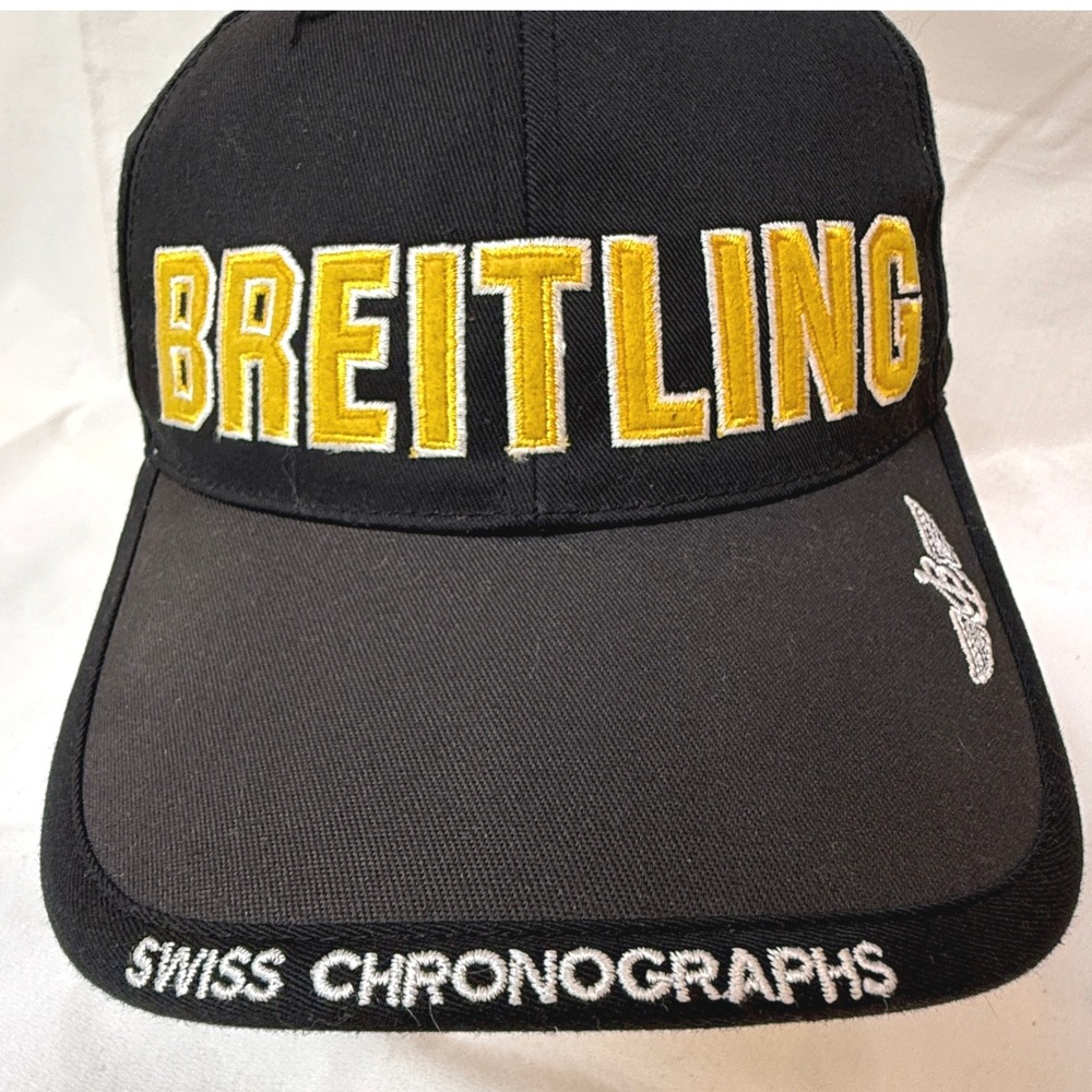 Breitling Baseball Cap Unisex OSFA Black NWOT Swiss Chronograph 1884 Hat - Picture 4 of 6